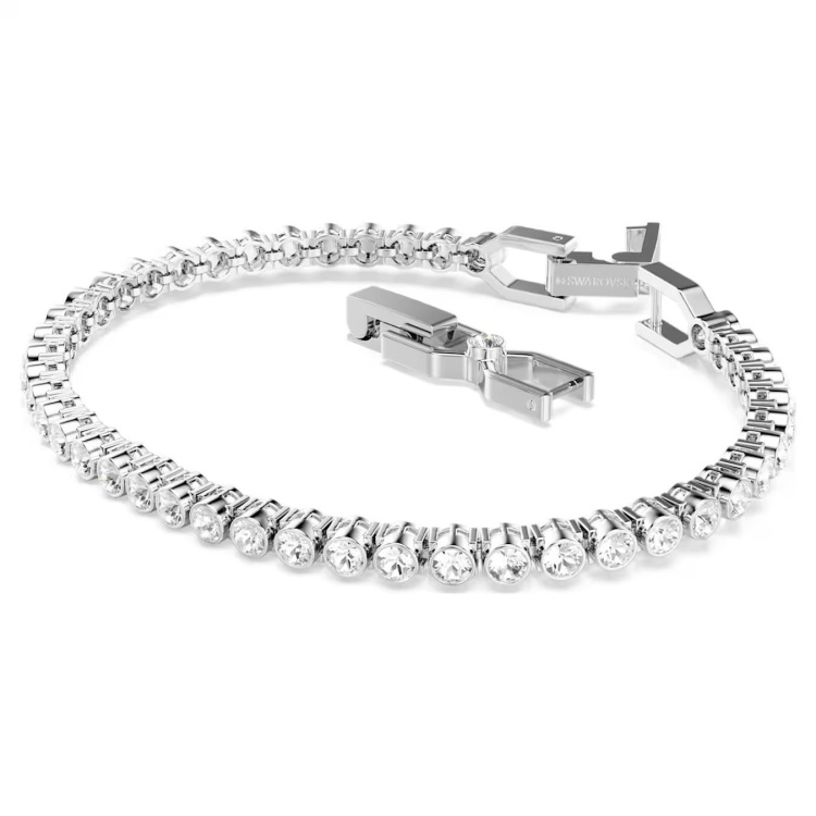Imber Emily Tennis bracelet Round cut, White, Rhodium plated